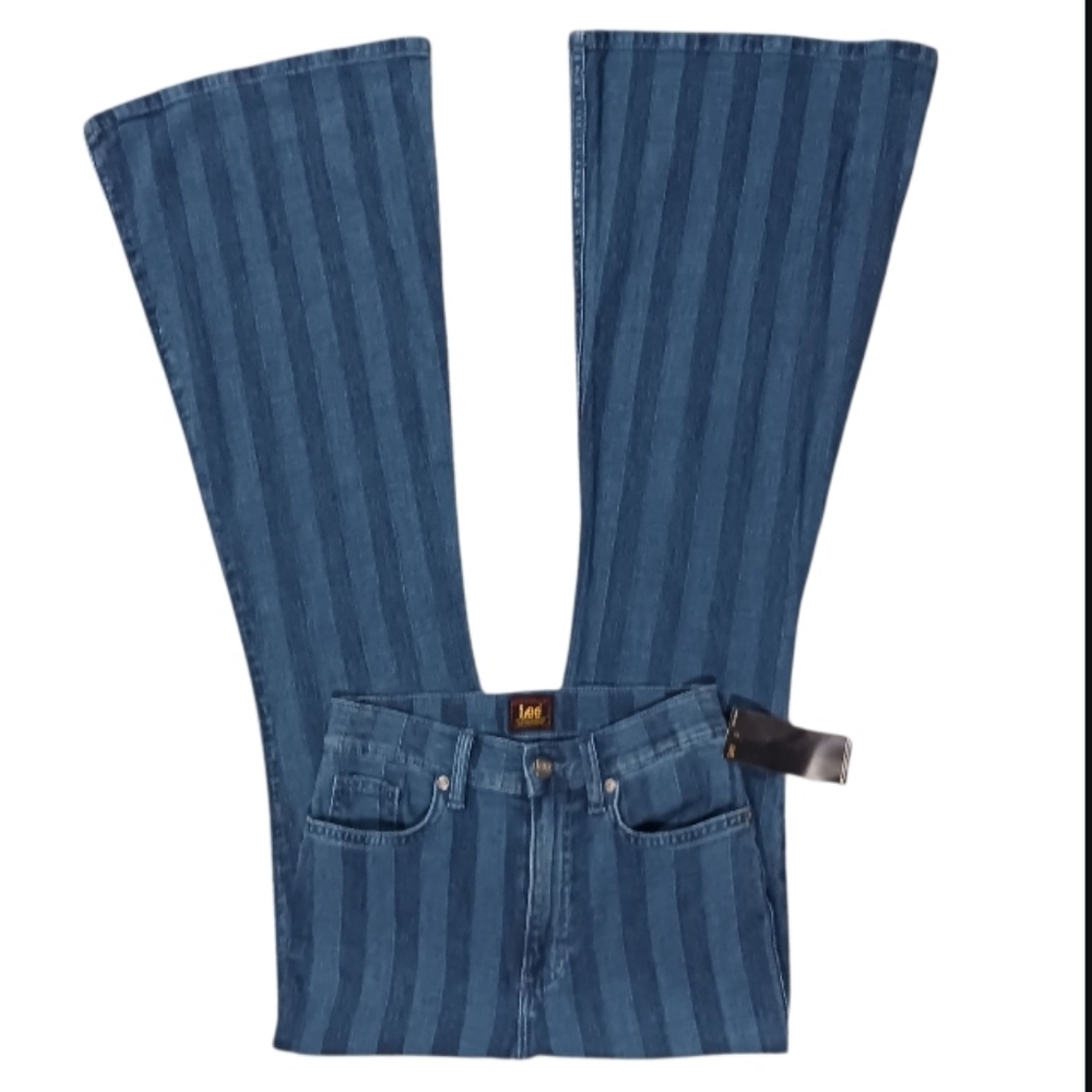 Lee Mid Stripe Flare Bell Bottom Jeans - Picture 2 of 8